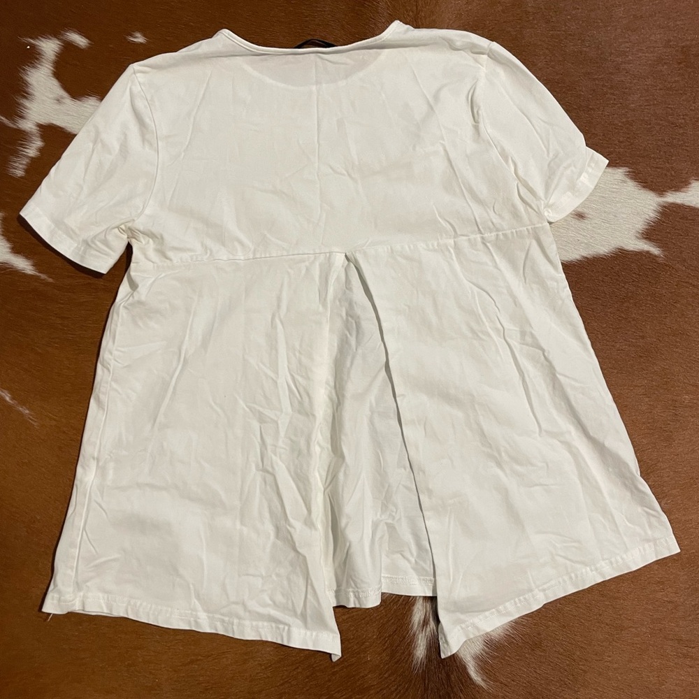 Maternity white split back T